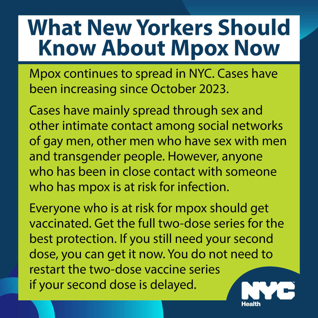 Mpox update for NYC: Cases have been increasing since October 2023. Here’s what New Yorkers need to know now: nyc.gov/mpox 🧵