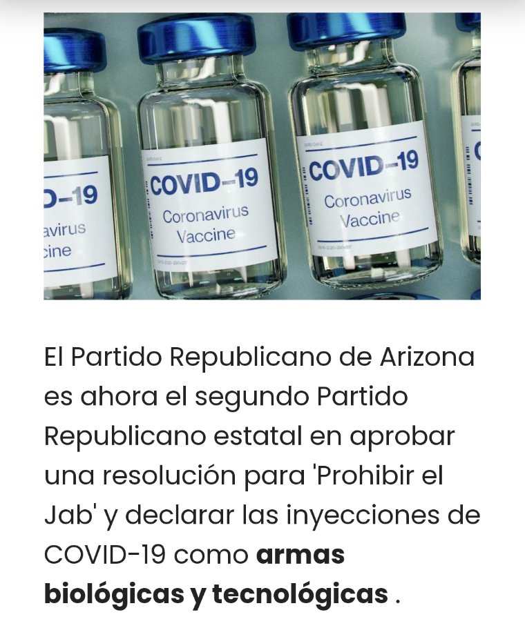 🇺🇲El Partido Republicano de Arizona declara que las inyecciones de Covid-19 son armas biológicas y tecnológicas y aprueba la resolución que prohíbe su aplicación! thegatewaypundit.com/2024/04/breaki…