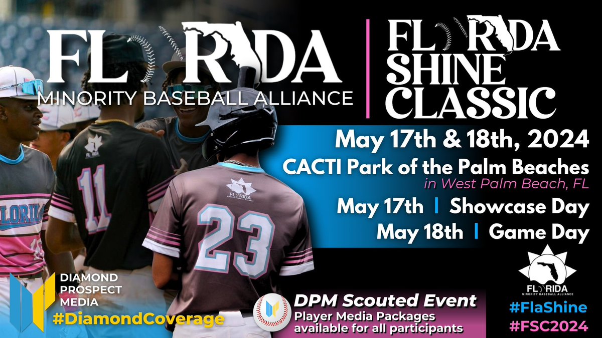 We’ll be in attendance for the upcoming @FMBAlliance 2024 Florida Shine Classic set to take place at @CACTIParkPB in West Palm Beach, FL from May 17-18th! Full scouting coverage, post-event content, and player media packages are available for all participants. #DiamondCoverage