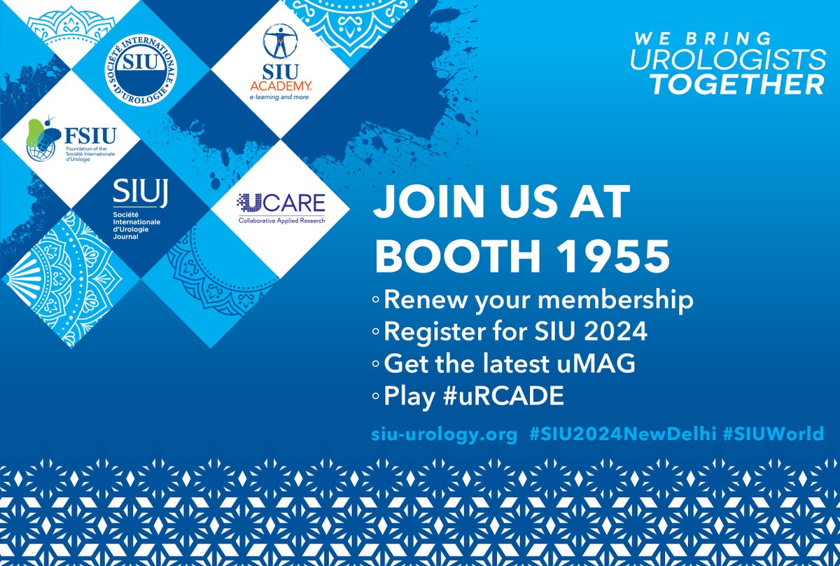 🌐We are excited to be participating in #AUA24 and meeting SIU delegates from international #urology community 🙌. Come by Booth 1955 to 🤝 Become a member or renew your membership ✅ Register for #SIU2024NewDelhi 📖 Pick up the latest copy of the #SIU uMAG.