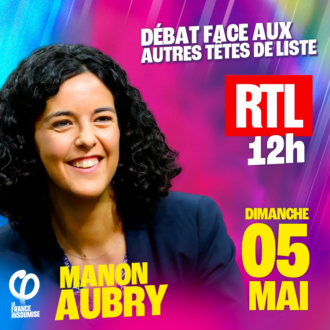 Ravie de vous retrouver demain à 12h pour un débat face aux autres têtes de liste sur RTL et Paris Première ! #UnionPopulaire
