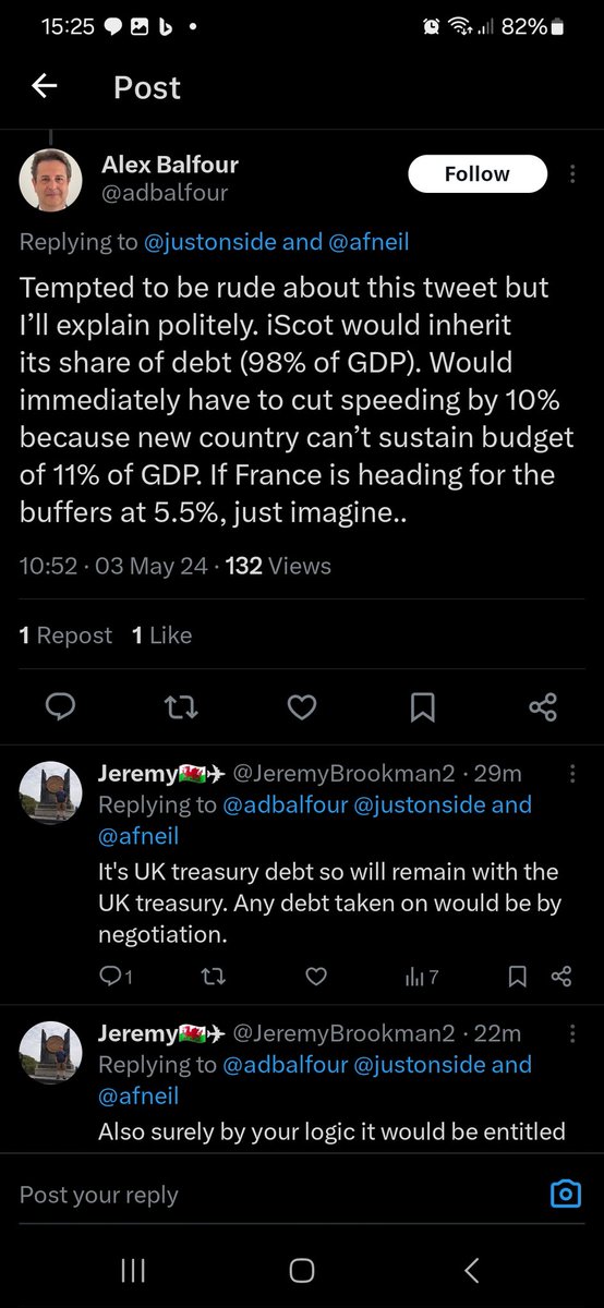 Whether it's Scottish indy or #IndyWales there's always the assumption that any new Scottish or Welsh state would have to take on its supposed share of UK national debt. 

So surely that means any new state would get a % share of UK assets? Does anyone know how much that's worth?