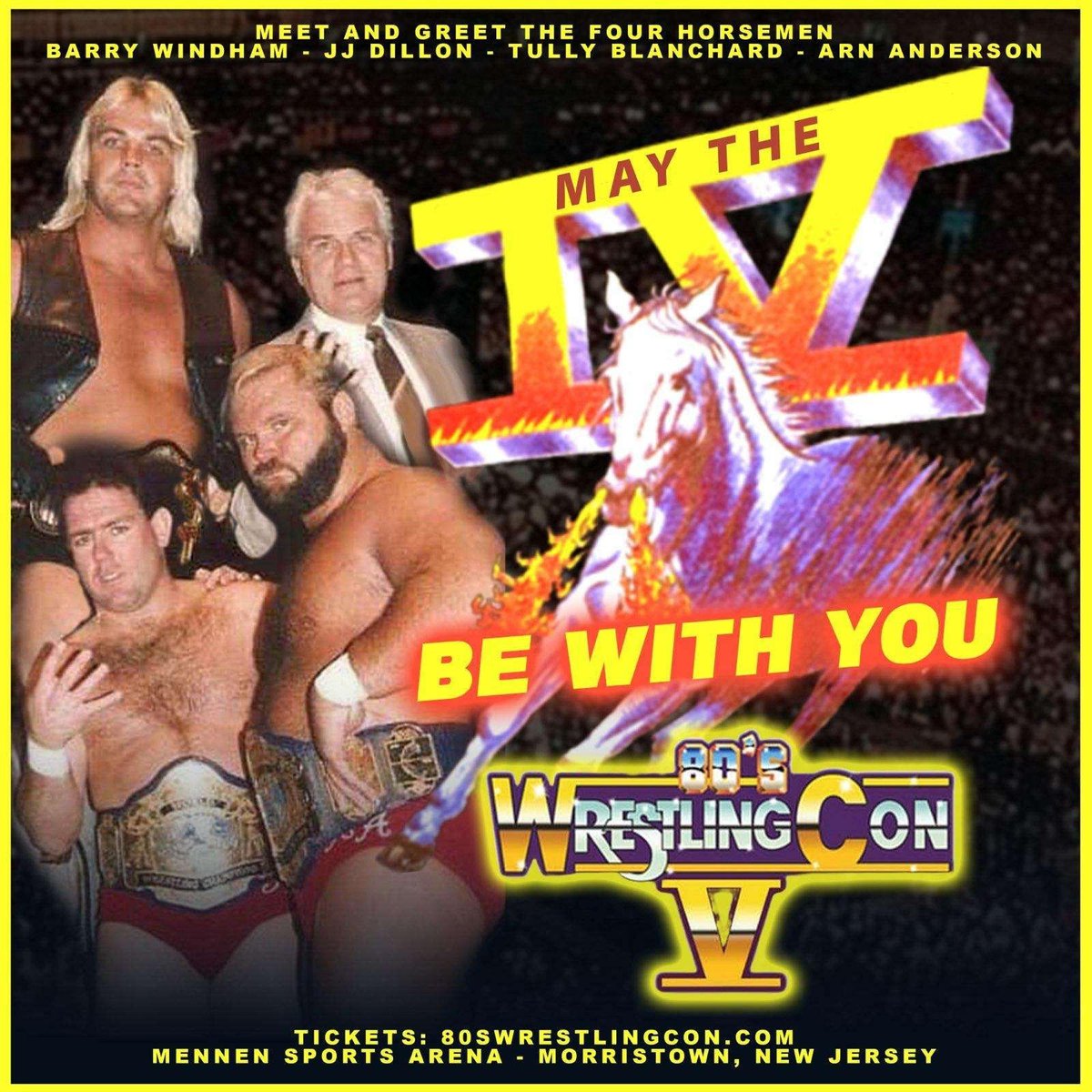 A meet and greet with The Four Horsemen on May 4th was just meant to be! Looking forward to catching up with fans and spending time with some old friends in #NewJersey for the @80sWrestlingCon and I hope you can be part of it. Get tickets and info now at 80sWrestlingCon.com