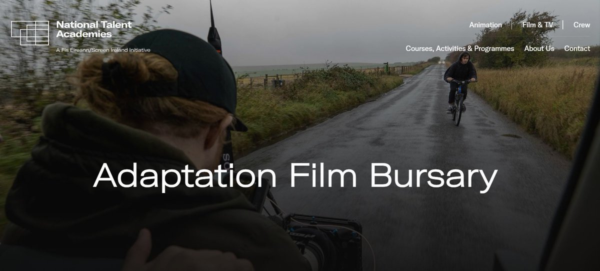 The second annual Creative Heartlands Adaptation Film Bursary is now open for applications, under the Creative Ireland Programme and supported by the NTA for Film & Television Drama. Apply by midnight, Monday 13th May. nationaltalentacademies.ie/courses-activi…