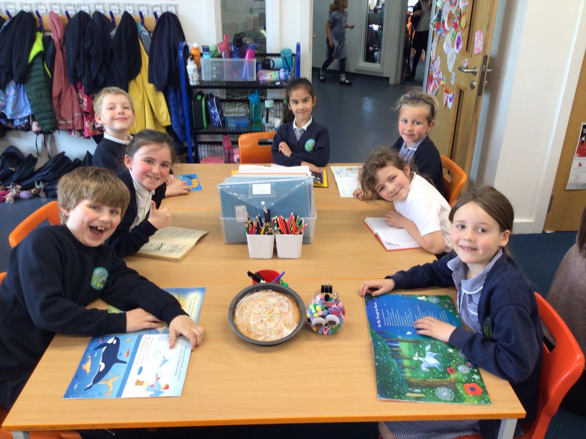 Our Pom-Pom jar was overflowing as we have read so much at home. For our reward we chose to read and follow a recipe. We applied our recent maths learning by cutting the cake into eighth’s. I wonder if any of you will use this recipe to enter the Bake Off competition next Friday?