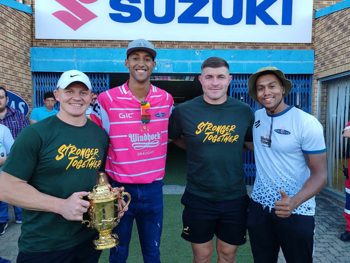 Congrats @GriquasRugby. The #RWC2023 champions @Springboks and the Mpisi brothers added some spice to the victory in Kimberley. What a weekend of rugby with the @AWildeklawer continuing tomorrow 🏉🇿🇦👏 #GrivPum