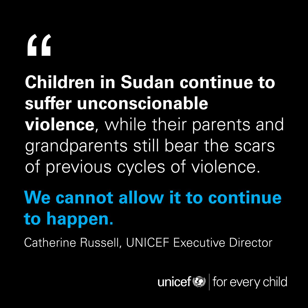 'The threat of an imminent military attack on El Fasher, a city sheltering at least 500K people displaced by violence elsewhere, risks a catastrophic escalation, endangering lives & wellbeing of 750K children in El Fasher & potentially millions more.' 👉unicef.org/sudan/press-re…