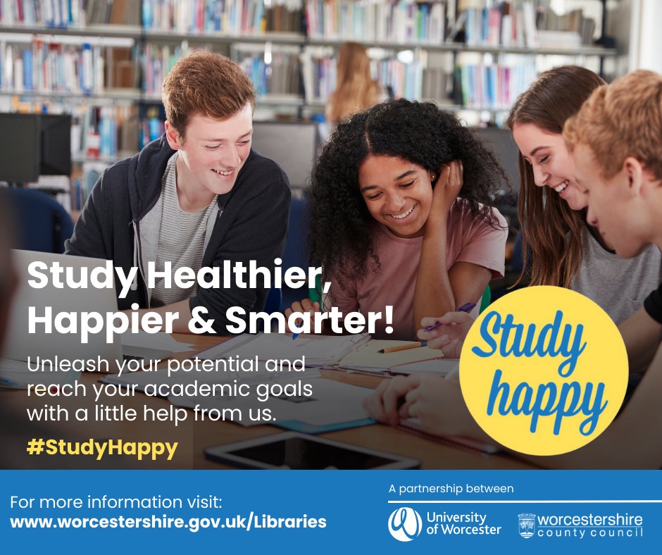 It's important to look after your physical and mental health while studying for assignments and exams. That's why we will have FREE fresh fruit and water for study space users on Fridays. This is running throughout May - feedback welcome! #WorcestershireLibraries #StudyHappy