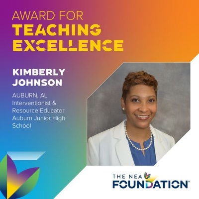 Join us in congratulating Auburn City educator Kimberly Johnson, one of five finalists awarded the Horace Mann Awards for Teaching Excellence! 🎉 She will be recognized tonight at the 2024 Salute to Excellence in Education Gala. Click here to watch: bit.ly/3JI3Nye