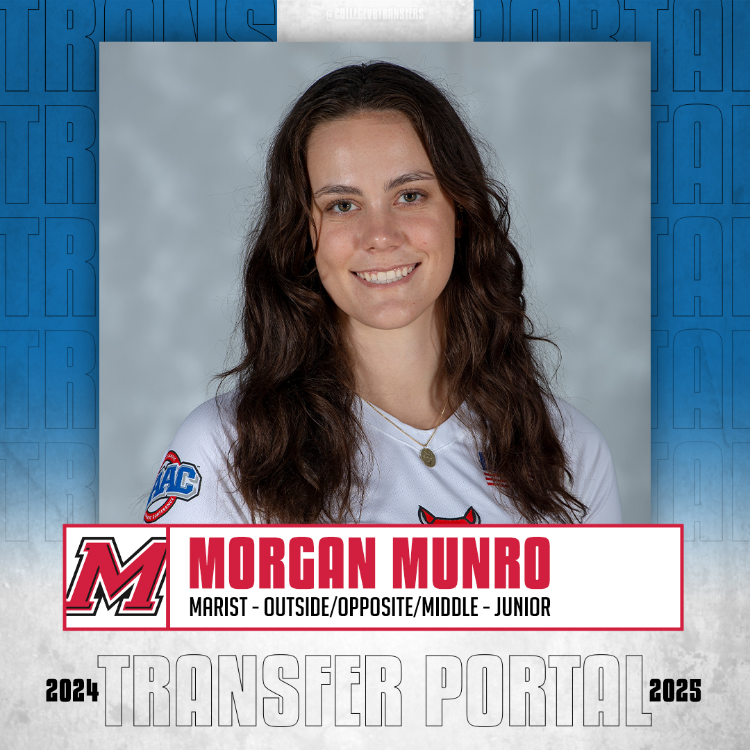 𝗜𝗻 𝗧𝗵𝗲 𝗣𝗼𝗿𝘁𝗮𝗹 ✏️: Morgan Munro 🏐: Outside/Opposite/Middle 🎓: Junior 📍: Marist #CollegeVBTransfers | #NCAAWVB