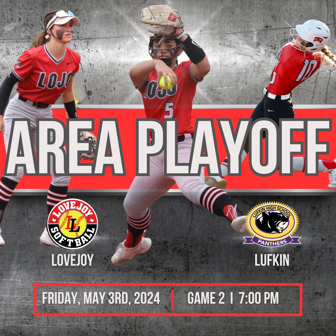 ‼️AREA PLAYOFF GAME ✌️ 🆚 Lufkin Panthers 📆 Friday, May 3rd ⏰ 7:00pm 📍 All games played at Athens High School 🥎 #rollpards #attack