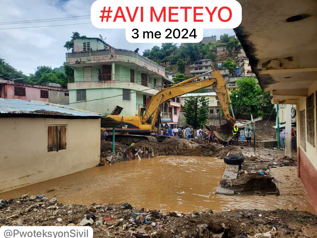 3 me 2024| ⚠️ Atansyon toujou gen #Avi meteyo pou inondasyon, glisman teren ak deboulonnay pou #Ayiti, paske lapli ap kontinye tonbe sou peyi a. #Reteveyatif, si w ap viv bò rivyè, bò ravin, nan flan mòn ak kote ki konn abitye gen pwoblèm lè lapli ap tonbe. #fòkoufèatansyon!