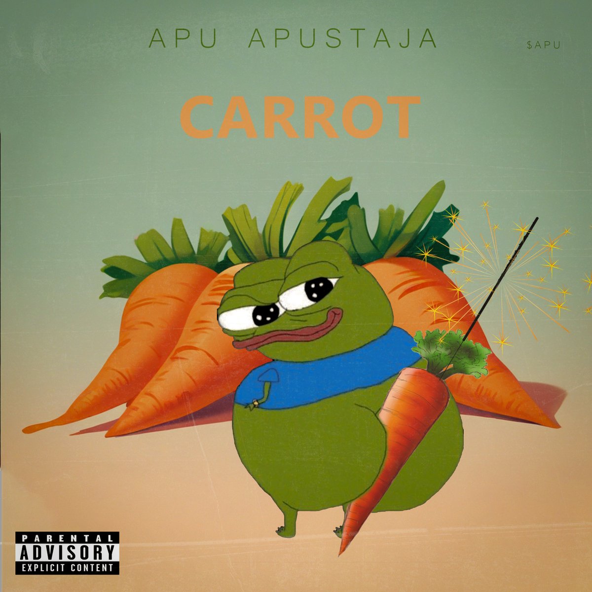 My album cover design for the Carrot song of @ApusCoin $apu. It's been a while since I did some photoshop magic, I really had tons of fun making this! #ApuAlbumContest