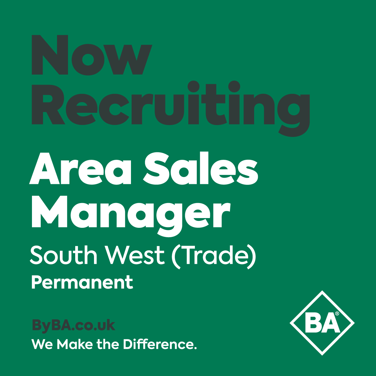 ✨ We're recruiting an Area Sales Manager in South West (Trade) ✨ Become a part of an award-winning team and apply today! Click the link to apply: byba.co.uk/careers