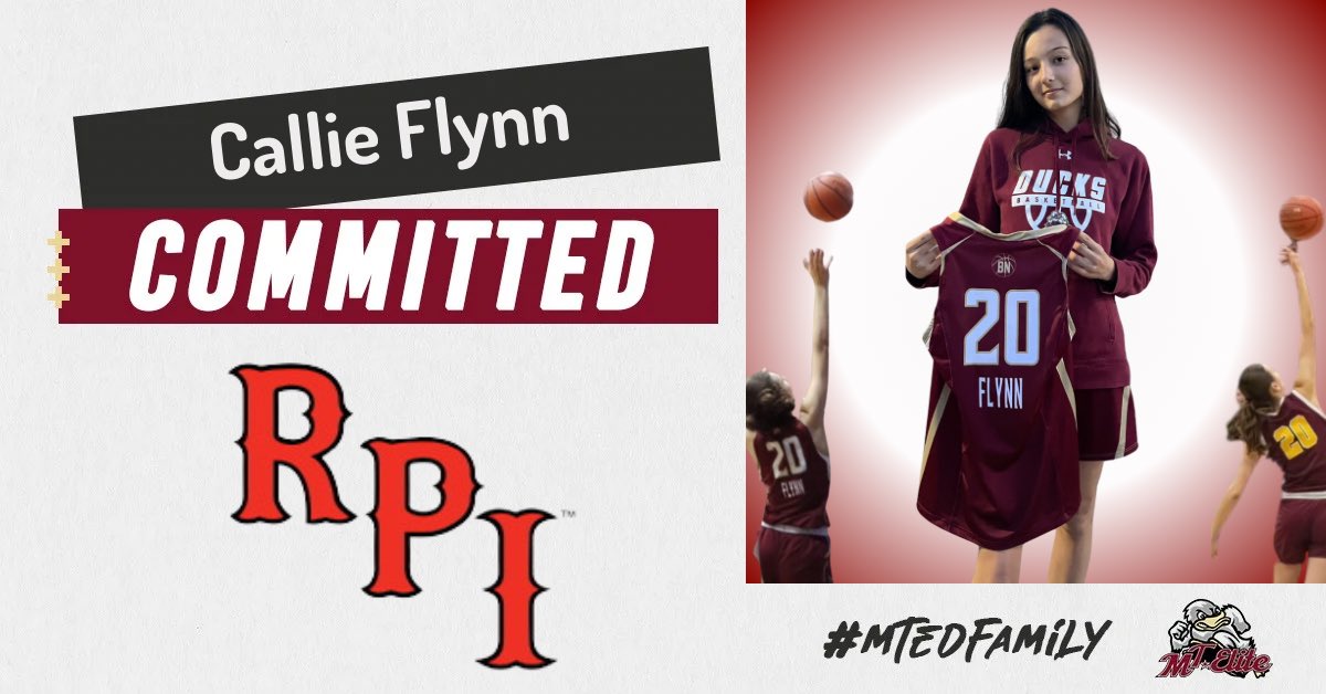Congratulations MTE Ducks UA Rise Diamond standout Callie Flynn (Weymouth) on committing to RPI! Callie is an elite shot blocker who runs the court like a gazelle & is ready to dominate at the next level! #MTEDFamily #EarnedIt #UltimateRimProtector #SkyIsTheLimit #GoEngineers