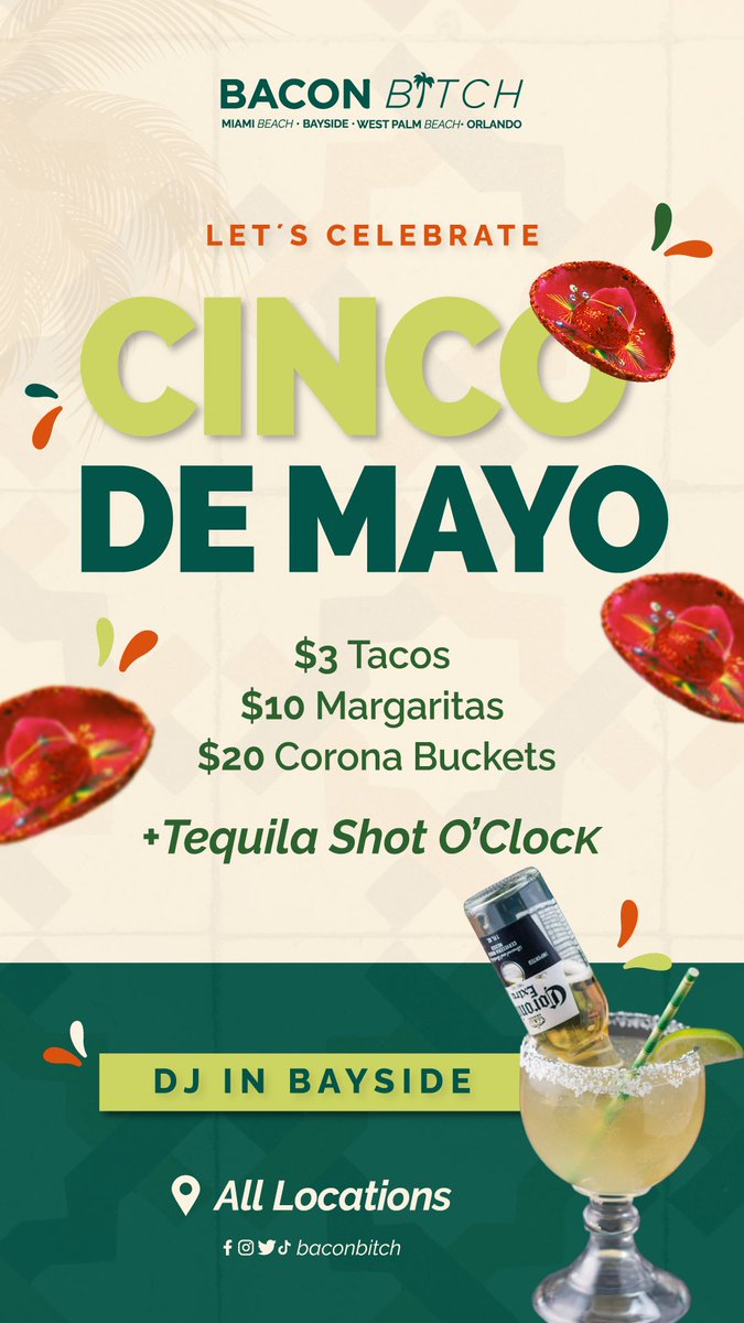 What are you waiting for to book? Find us on <a href="/OpenTable/">OpenTable</a>! 🌮🍹💃

#CincoDeMayo #Brunchvibes #restaurant #Orlando #Miami