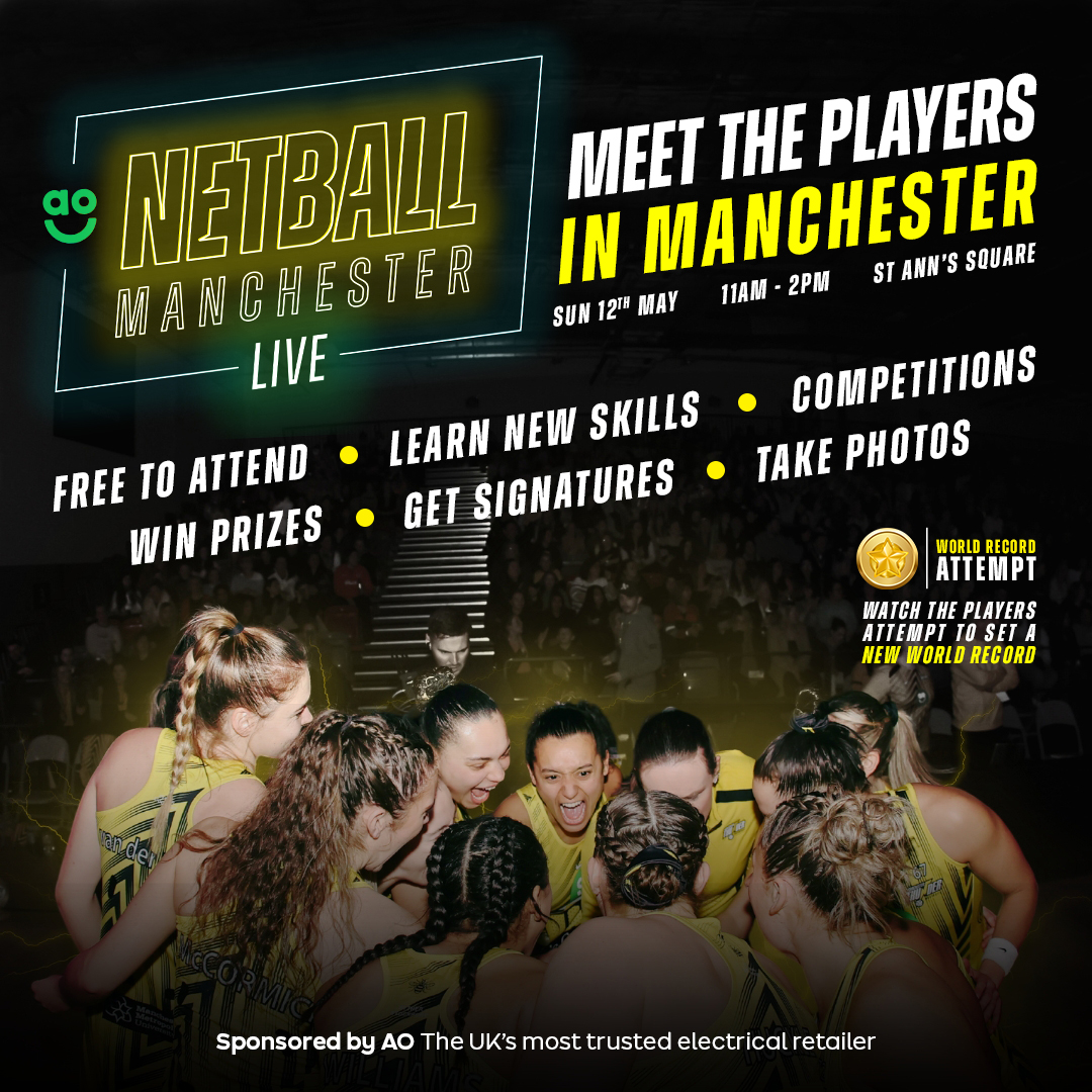📅 Join us at St. Ann’s Square in Manchester from 11am - 2pm on Sun 12th May to meet the #Thunder squad and get #autographs and #selfies 🖊️📸 You’ll also have the chance to learn new skills from the players and take part in fun #netball competitions to win prizes, all topped…