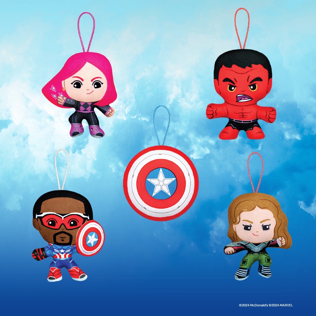 ¡Elijan el juguete que los acompañará en su misión! Conozcan todos los juguetes de Capitán América: Un Nuevo Mundo, de Marvel Studios, en #CajitaFeliz 🦸🏻‍♂️🦸🏼‍♀️✨