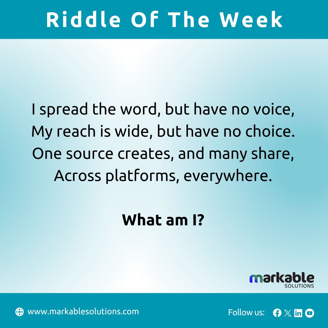 Riddle of the Week!

Could you comment on your answer below?

#RiddleMeThis #markablesolutions #riddletime #puzzle