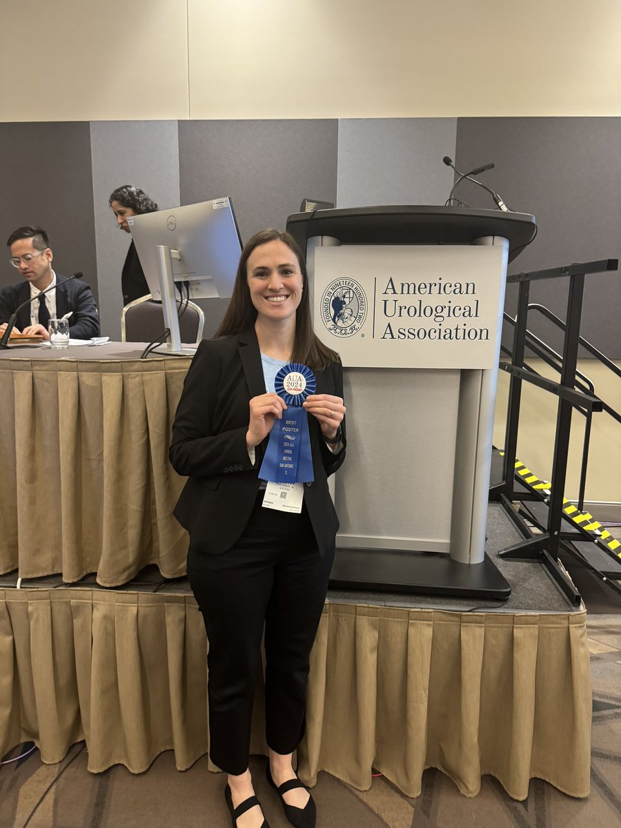 All star Rebecca Howland PGY2 kicking off #AUA24 with Best Poster Award for her amazing presentation! 💫 @UMichUrology starting strong! @rjhowland