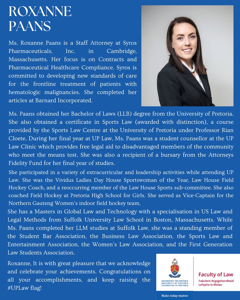 [UP Law Alumni: Link-UP] We are honored to be profiling one of our finest #UPLaw alumni, Ms. Roxanne Paans is currently a Staff Attorney at Syros Pharmaceuticals in Cambridge, Massachusetts. #LegalPrimaFacie #ProudlyUP