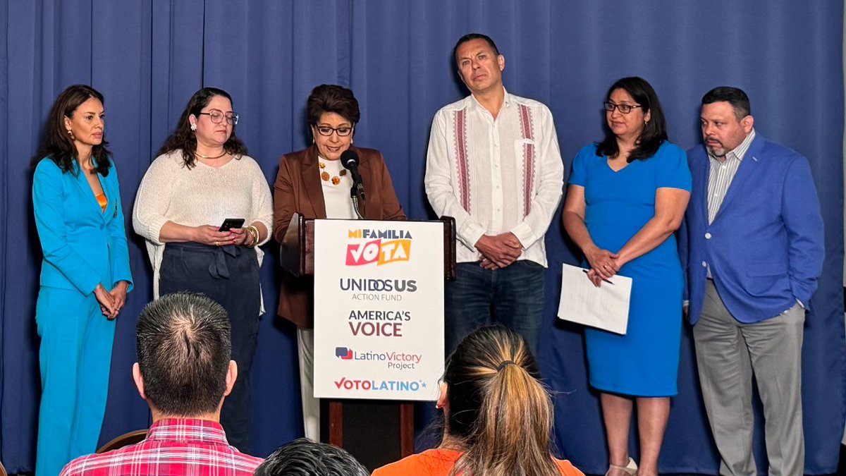'We are tired of Trump's dehumanization and demonization of the Latino community. We are done being a piñata for Trump. We will fight for an America that embraces our diversity and values no matter who we are.' — @JMurguia_Unidos from @UnidosUSAF