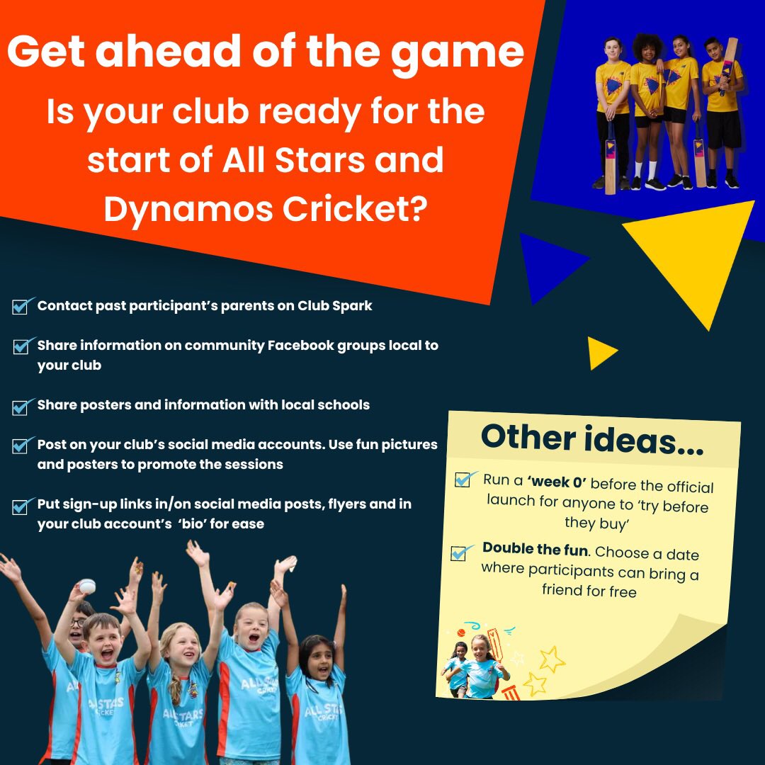 Keri Chahal (@kerichahal) on Twitter photo Over the Bank Holiday Weekend some ideas to attract All Stars and Dynamos participants to your club. Check out the pic below β¬οΈ. Let the Summer of Fun Begin βοΈπβοΈπ€©<a href="/allstarscricket/">All Stars Cricket</a> <a href="/DynamosCricket/">Dynamos Cricket</a> Over the Bank Holiday Weekend some ideas to attract All Stars and Dynamos participants to your club. Check out the pic below β¬οΈ. Let the Summer of Fun Begin βοΈπβοΈπ€©<a href="/allstarscricket/">All Stars Cricket</a> <a href="/DynamosCricket/">Dynamos Cricket</a>