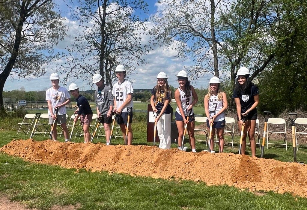 Student athletes helped break ground on construction on a new stadium complex for the New Hope-Solebury Lions this week.