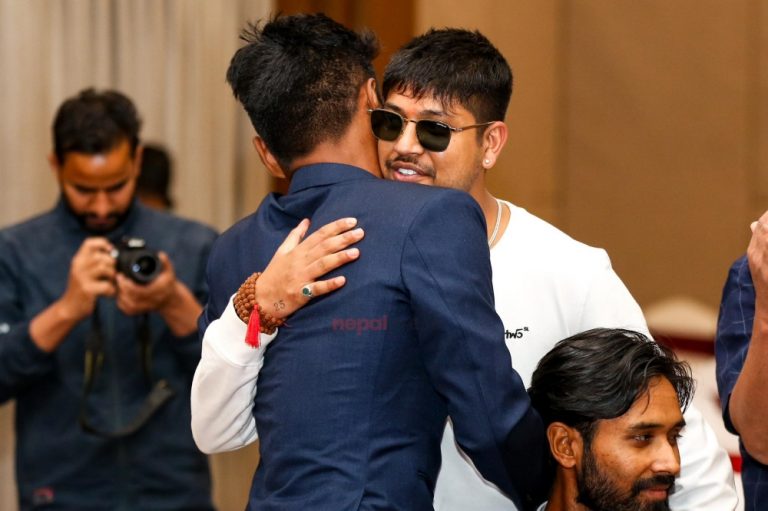Sandeep Lamichhane was present there at a farewell program of Nepal Cricket Team for T20 World Cup 2024. 📷: @nepalpre