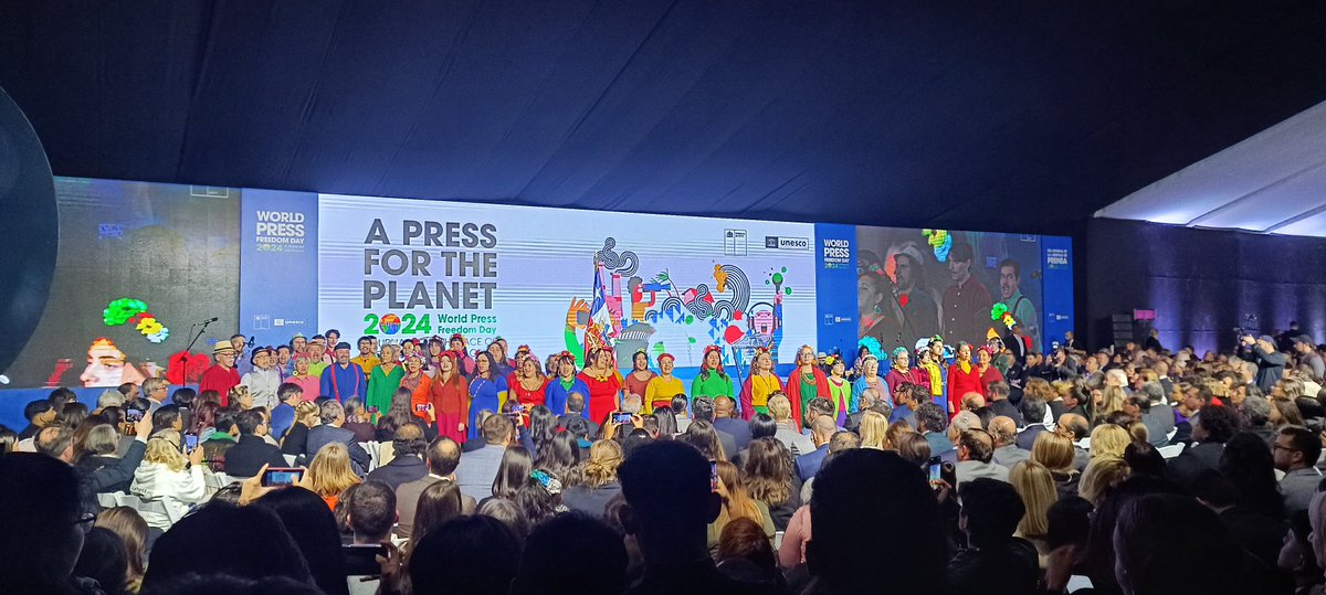 At the heart of Santiago, the Gabriela Mistral Cultural Centre sets the stage for the opening ceremony of #WorldPressFreedomDay2024. Together, let's uphold the principles of a free press and foster an environment where truth thrives! @EU_FPI @UnescoEast #SM4P