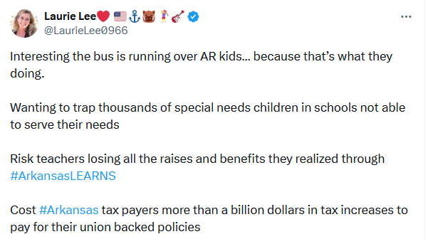Starting to see the outlines of spurious propaganda that the #vouchers crowd plans to use against #AREducationalRightsAmendment. Programs guaranteed by amendment are investments in our students' futures - & won't cost nearly as much as vouchers.
#Arkansas #arpx #ForARKids