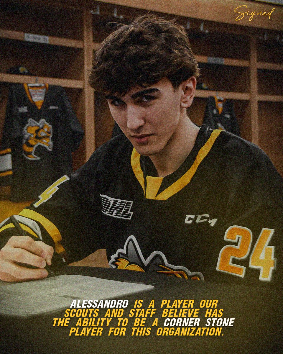 Di Iorio is inked 🖊 Sting General Manager Dylan Seca announced this morning that the Hockey Club has signed forward Alessandro Di Iorio to an Ontario Hockey League Scholarship and Development Agreement. Read more: bit.ly/3UJziOK