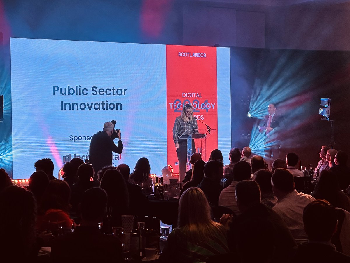 inc_group_uk's tweet photo. As proud members of @ScotlandIS, we were thrilled to sponsor the #DigitalTechAwards. Congratulations to the Public Sector Innovation Award winners, @Pogo_Health, presented by our Practice Director for Public Sector, Joanna Cook! ✨

Read the highlights 👉  https://t.co/bCNBEZBSo2 https://t.co/E7SrNLVSV3