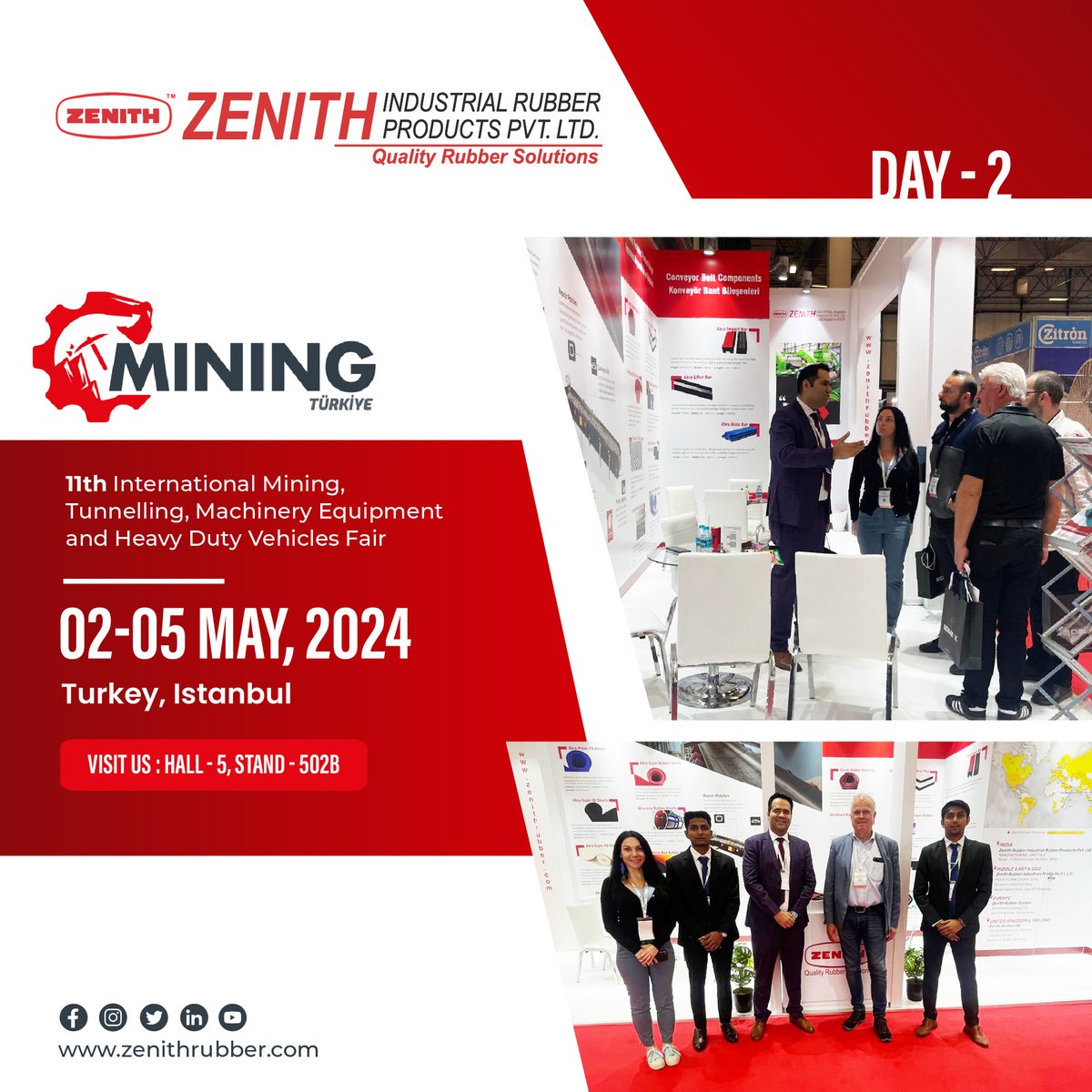 Day 2

#zenithrubber #rubberinnovation #industryleader #rubbermanufacturer #innovationinrubber #miningfair #miningtürkiye2024 #miningsolutions #rubberlining #conveyorbelts