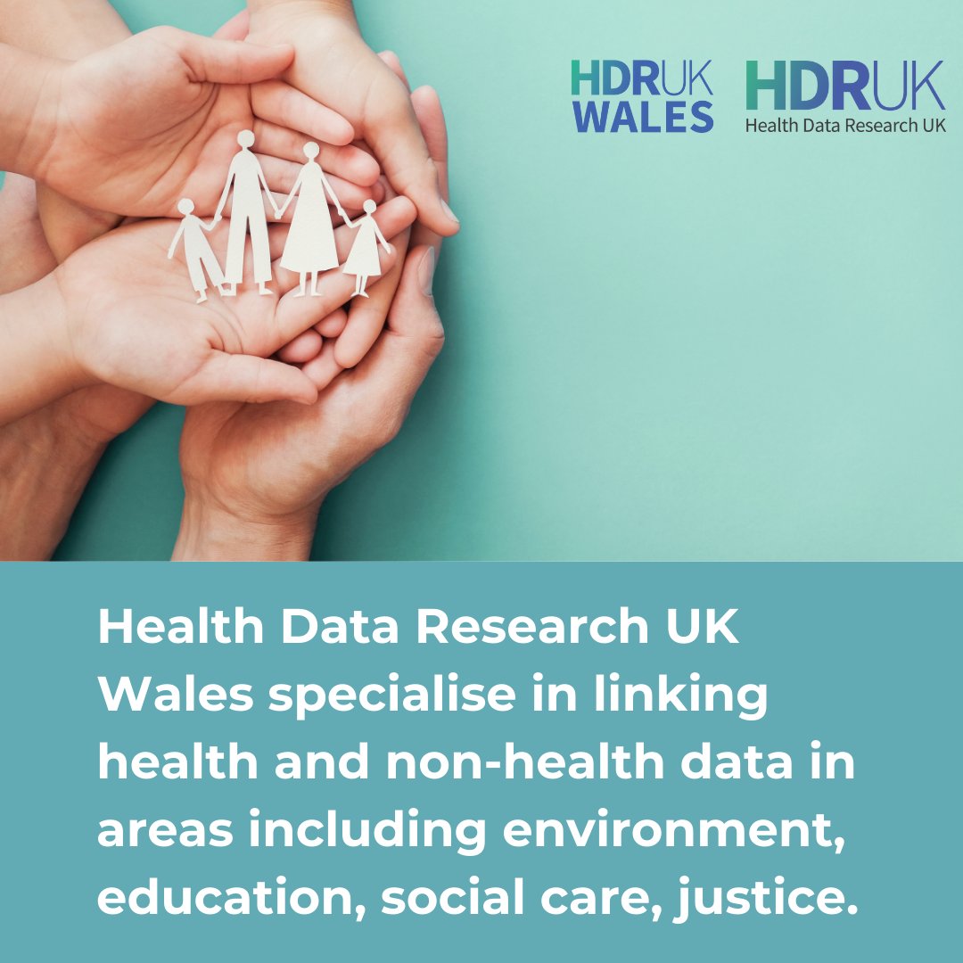 Health Data Research UK Wales @hdrukwales, part of @HDR_UK, focus on linking health and non-health data in areas including environment, education, social care, justice. Find out more about HDRUK Wales ➡️popdatasci.swan.ac.uk/centres-of-exc… @PopDataSci_SU @SwanseaUni @SwanseaMedicine @The_MRC