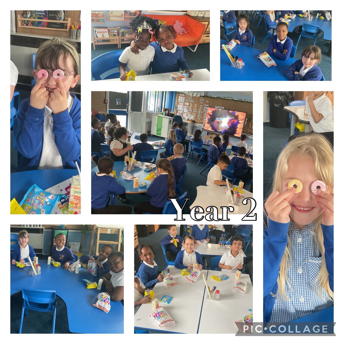 Year 2 have thoroughly enjoyed their attendance reward this afternoon! And it was made extra special with some treats from the birthday girl. 🎉🎂🧃🍬🍭 @CNicholson_Edu