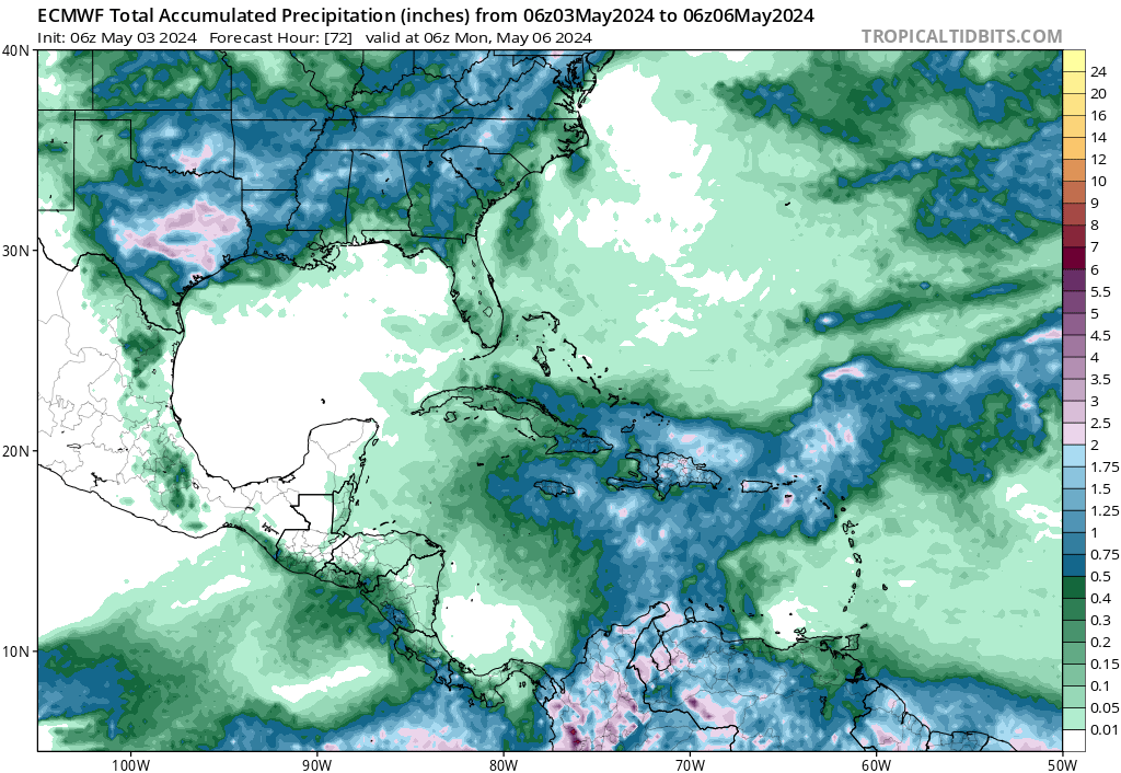 teddyallen's tweet photo. Remember that Caribbean rain-belt forecast from last month? Evidence of early season rain displaced southward is happening as expected. Low level moisture transport combined with upper level uplift dynamics forming act one of this season's weather to climate bridge. #S2S https://t.co/qeGoRN5gOm