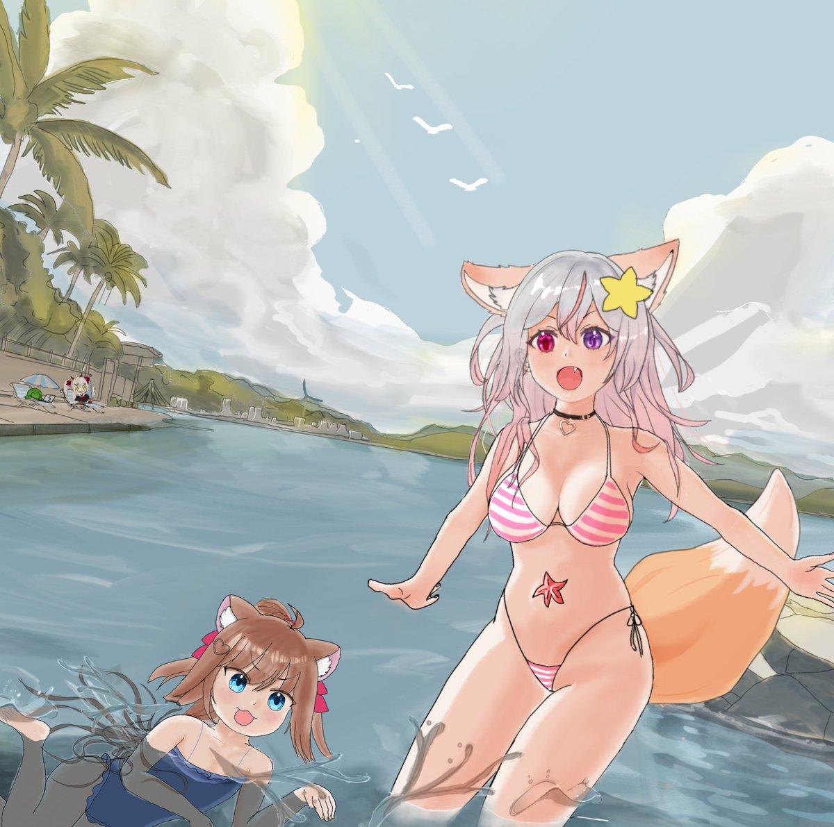 Big mother and family swimming tour.
Full family party!
Hoping Anny well and get a family reunion soon~~.
#Heartheartart #annytfart
#neurosama