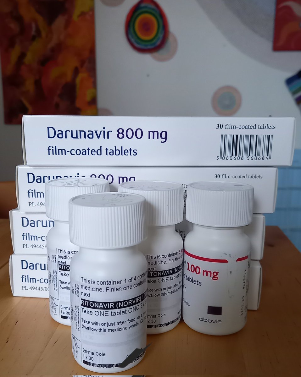 Saw my #HIV consultant this morning and got 4 months worth of my #antiretrovirals. Have reverted to a boosted PI regime and feel much better for it. Undetectable viral load and almost all other blood tests in range. Cholesterol and LDL now reduced due to diet change & exercise.