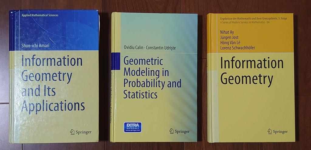 My short reviews: ① Excellent panorama of information geometry (IG) by its Founder. Most accessible text! ⬇️ ② Great description of dual structures of IG with exercises but need diff geo background ⬇️ ③ Most rigorous text. Foundations, statistical invariance