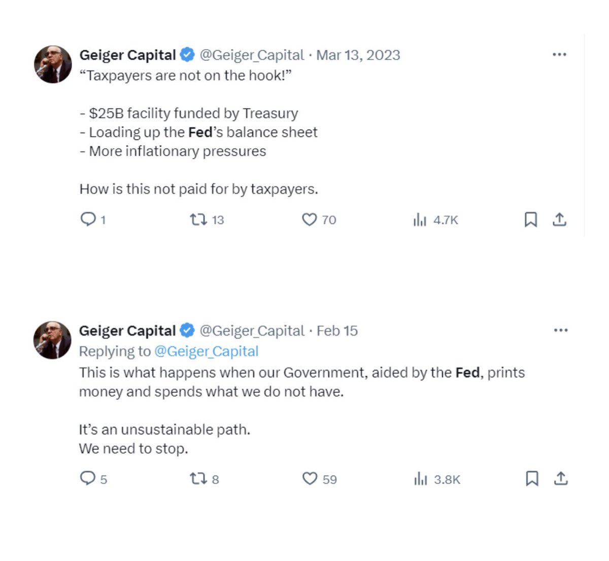 @Geiger_Capital Even more insane is that you don’t realize you’re in the same boat as him (possibly worse?!) when it comes to understanding monetary mechanics!! Watch the rest of that movie and you’ll see how these tweets are just as insane 😂