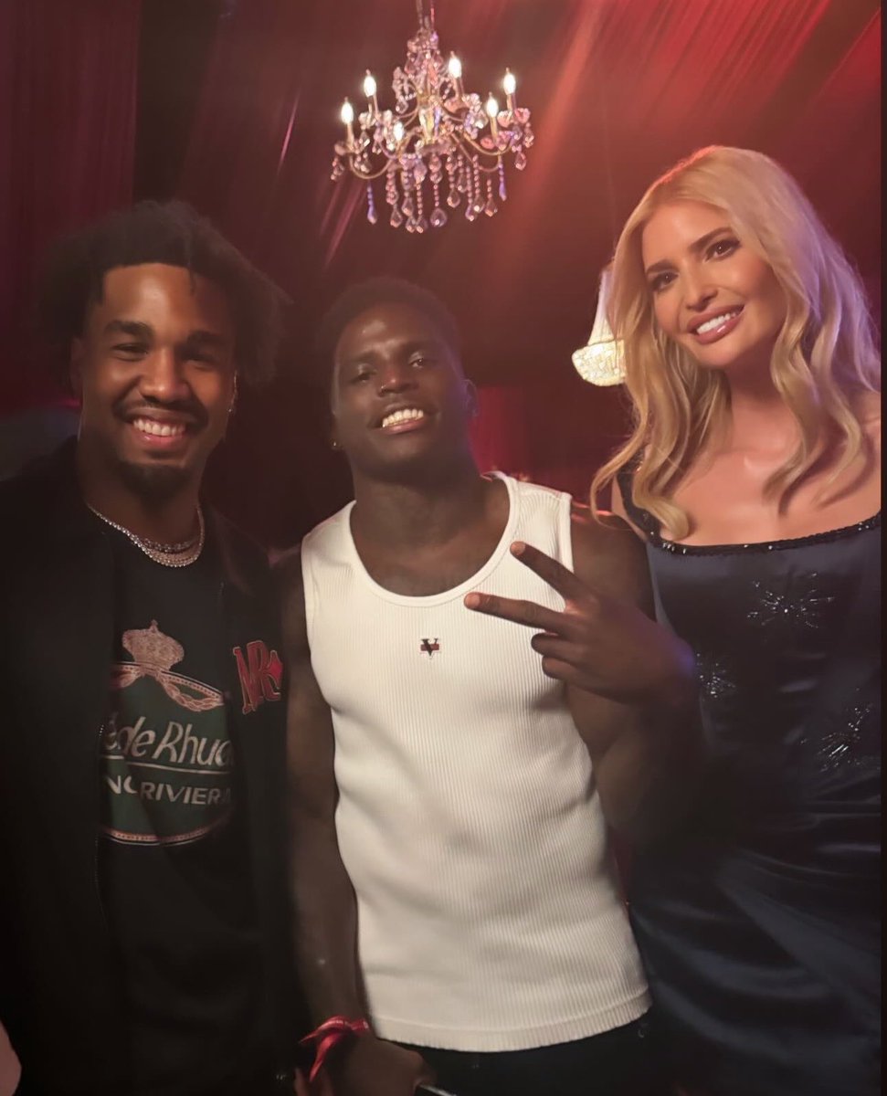 Woah NFL star Tyreek Hill @cheetah and Jaylen Waddle with @IvankaTrump in Miami 👀