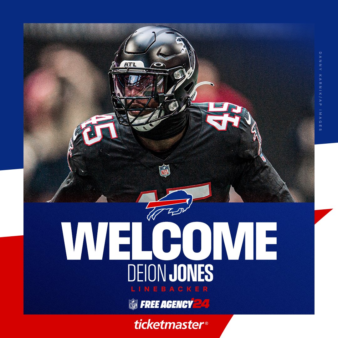 New faces in Buffalo. 😁 We’ve signed WR Chase Claypool, DE Dawuane Smoot and LB Deion Jones to one-year contracts: bufbills.co/3Wrd2dD