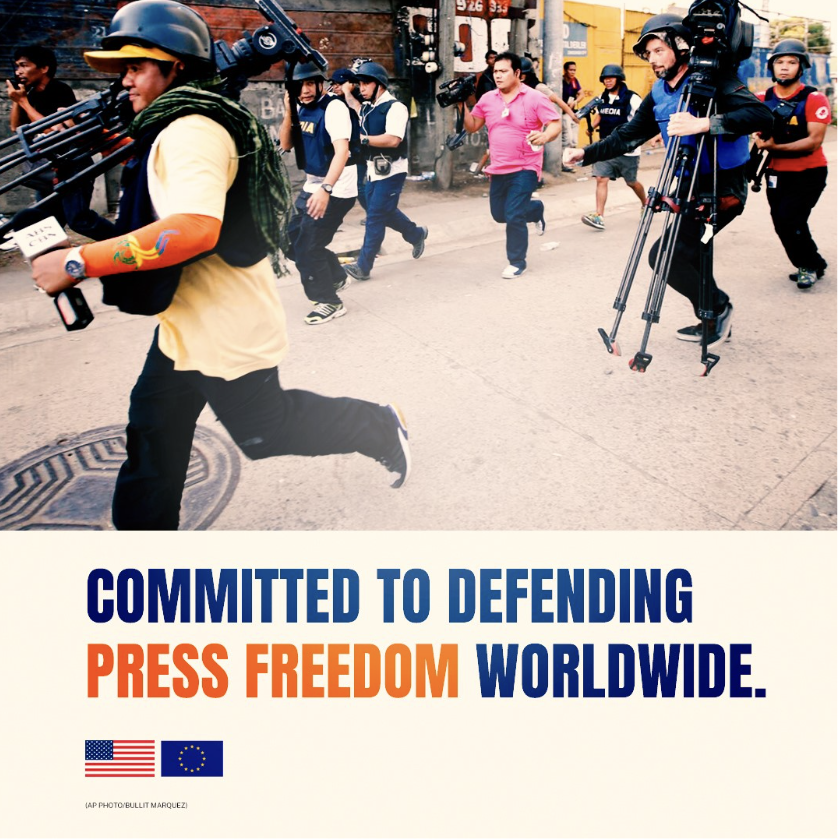 From intimidation to abduction, journalists risk it all to expose corruption and uncover the truth, even in conflict zones and . On #WorldPressFreedomDay, let's stand against censorship, discrimination, and repression of a free press around the world. useu.usmission.gov/a-transatlanti…