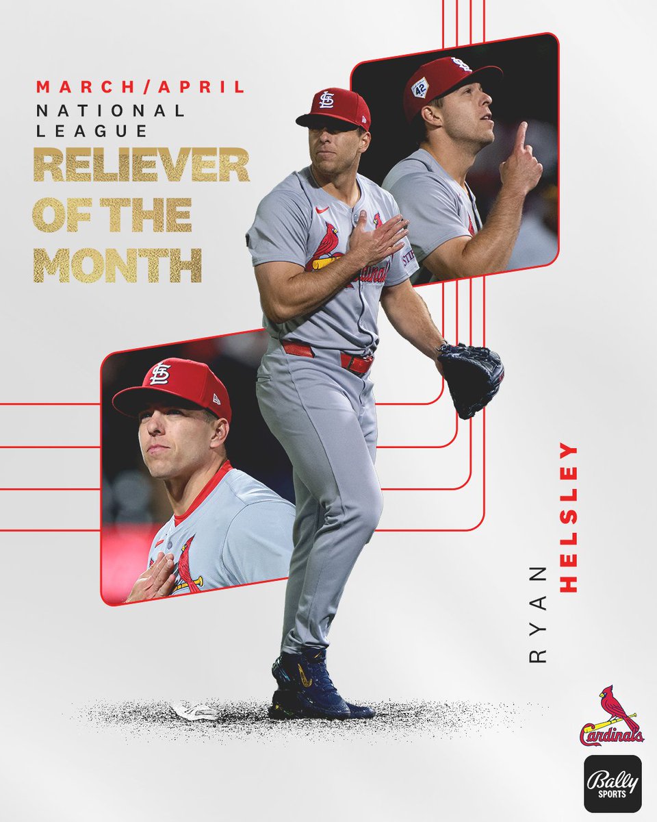 Hellz Bellz are ringing. 🔥🔔🔥 Ryan Helsley is the NL Reliever of the Month! #STLCards