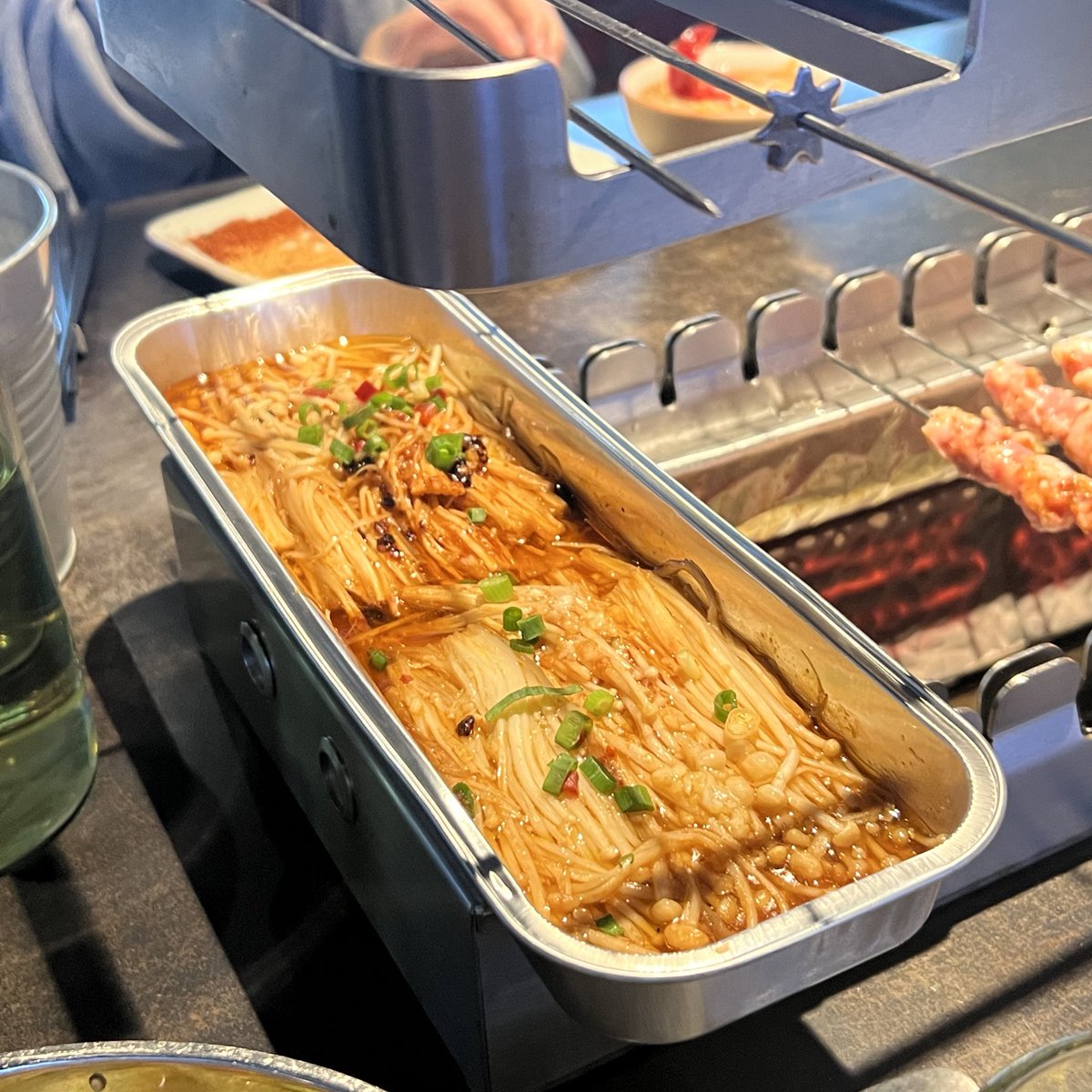 양꼬치드실때, 구운부추 팽이버섯을 판다? 무조건 시키라。🍀