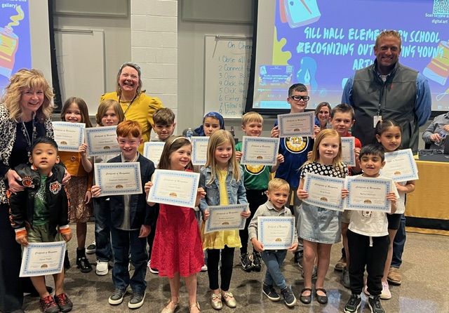 Nineteen Gill Hall Elementary School students were recognized by the #WJHSD Board for their artistic achievements during the April monthly meeting. Great job, #Jaguars! #WErTJ Story: community.triblive.com/c/south-hills-…