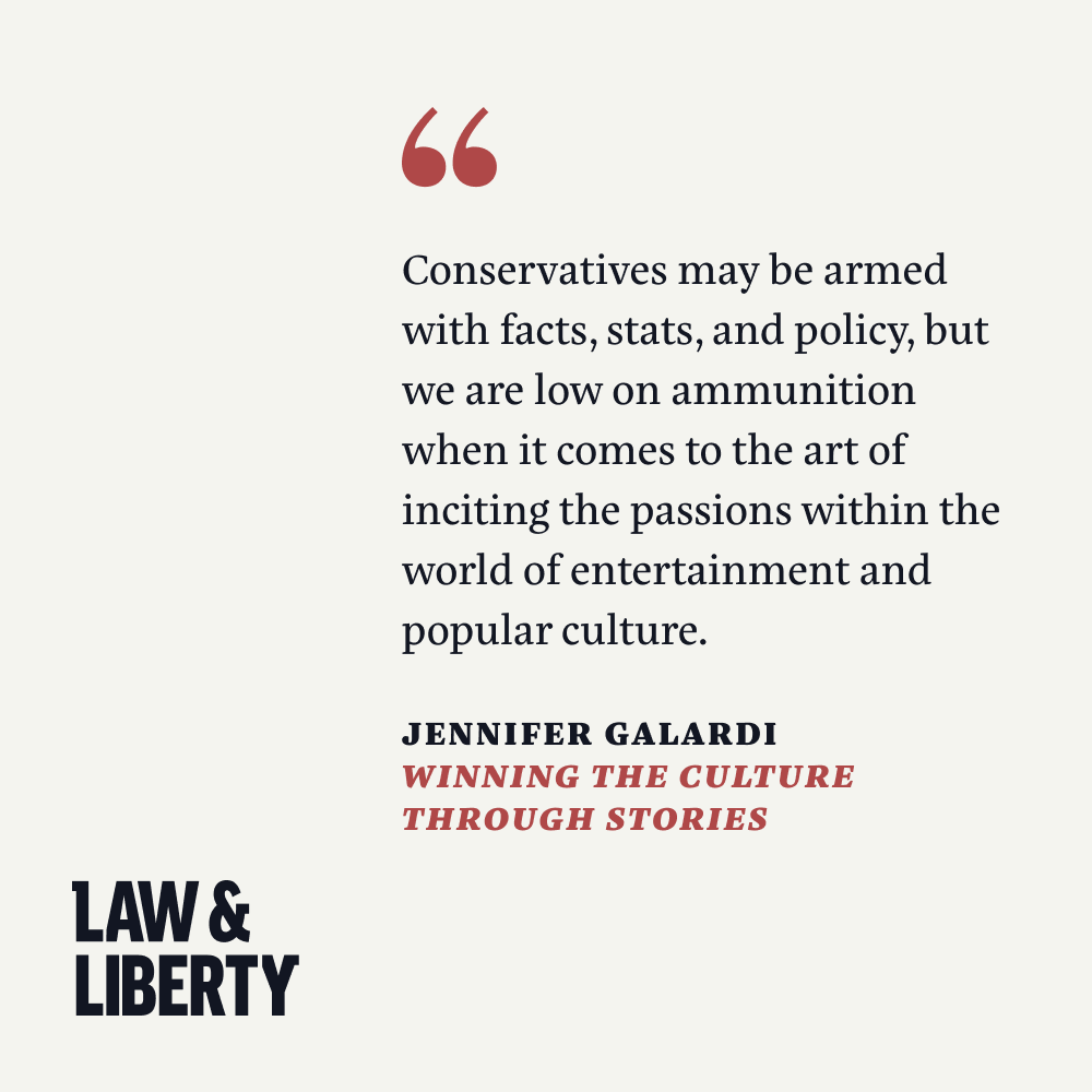 . @JennGalardi discusses why the art of telling compelling stories is critical for conservatives: lawliberty.org/winning-the-cu…