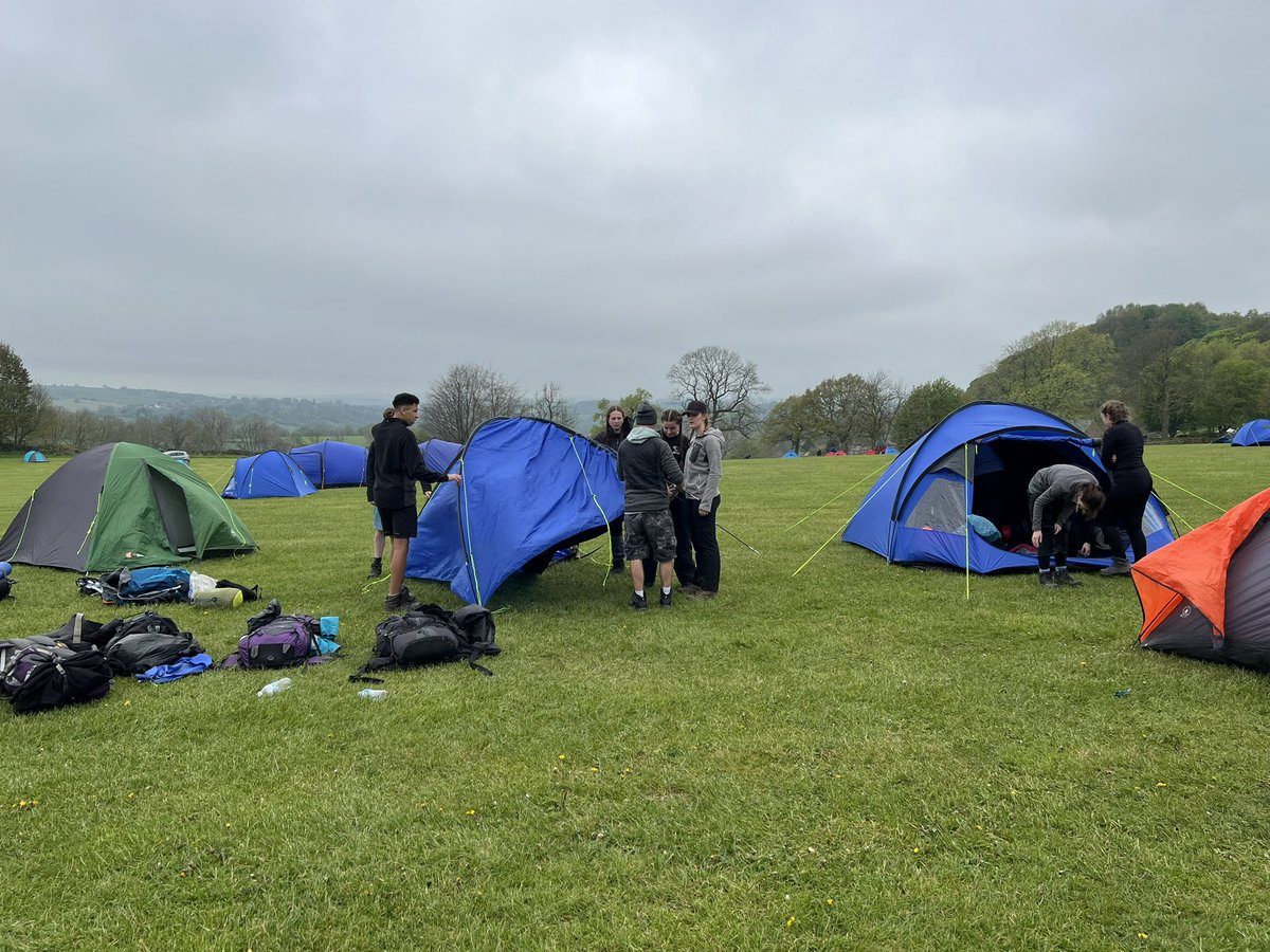 Silver DofE Update: All groups have arrived at the camp and now setting up tents.