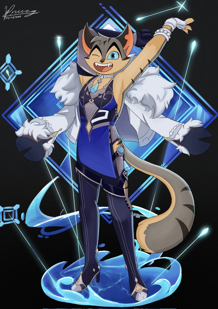 「Things are about to get dicey」
An art piece of Rocky is Yelan's dress
#lackadaisy #lackadaisyCats #lackadaisyFanart #lackadaisyRocky
